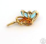 Vintage 14k Yellow Gold Pendant with Topaz and Diamond