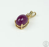 Vintage 14k Yellow Gold Pendant with 2.47 carat Ruby Cabochon and Diamond