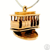 Vintage 14k Yellow Gold Trolley Car Charm Rotating