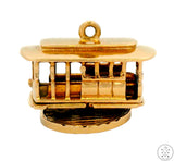 Vintage 14k Yellow Gold Trolley Car Charm Rotating