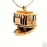 Vintage 14k Yellow Gold Trolley Car Charm Rotating