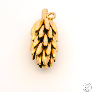 Vintage 14k Yellow Gold Banana Bunch Pendant or Charm