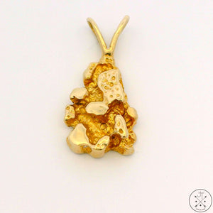 Vintage 14k Gold Nugget Drop Pendant