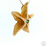 Vintage 14k Gold Starfish Pendant with Emerald