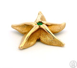 Vintage 14k Gold Starfish Pendant with Emerald