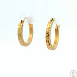 14k Yellow Gold 3/4 Inch Hoop Earrings