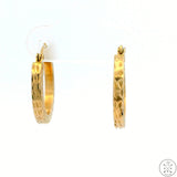 14k Yellow Gold 3/4 Inch Hoop Earrings