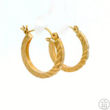 14k Yellow Gold 3/4 Inch Hoop Earrings