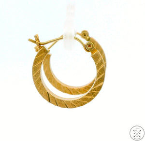 14k Yellow Gold 3/4 Inch Hoop Earrings