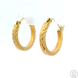 14k Yellow Gold 3/4 Inch Hoop Earrings