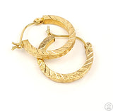 14k Yellow Gold 3/4 Inch Hoop Earrings