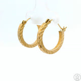 14k Yellow Gold 3/4 Inch Hoop Earrings