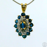 10k Yellow Gold Pendant with Sapphire and Diamond