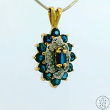 10k Yellow Gold Pendant with Sapphire and Diamond