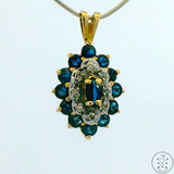 10k Yellow Gold Pendant with Sapphire and Diamond