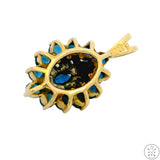 10k Yellow Gold Pendant with Sapphire and Diamond