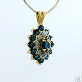 10k Yellow Gold Pendant with Sapphire and Diamond