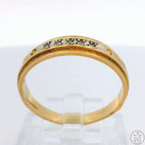 Vintage 14k Yellow Gold Band with Diamonds Size 7.75