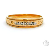 Vintage 14k Yellow Gold Band with Diamonds Size 7.75