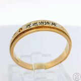 Vintage 14k Yellow Gold Band with Diamonds Size 7.75