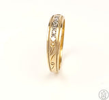 14k Yellow Gold 5 mm Band with Diamonds Size 7.75
