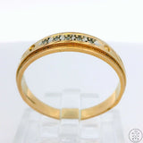 Vintage 14k Yellow Gold Band with Diamonds Size 7.75