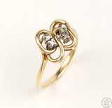 Vintage 10k Yellow Gold Ring with Diamonds Size 7