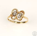 Vintage 10k Yellow Gold Ring with Diamonds Size 7