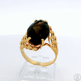 10k Yellow Gold Ring with Large Smoky Quartz Size 10.25 Marquise