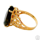 10k Yellow Gold Ring with Large Smoky Quartz Size 10.25 Marquise