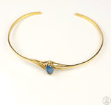 14k Yellow Gold Cuff with Topaz and Diamond Size