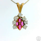 14k Yellow Gold Pendant with Spinel and Diamond