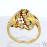 Vintage 14k Yellow Gold Ring with .48 ctw Diamonds Size 6.75 Waterfall