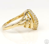 Vintage 14k Yellow Gold Ring with .48 ctw Diamonds Size 6.75 Waterfall