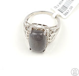 New LeVian Carlo Viani Sterling Silver Ring with Moonstone and Diamond Size 7.25