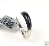 New LeVian Carlo Viani Sterling Silver Band Black and White Size 7