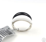 New LeVian Carlo Viani Sterling Silver Band Black and White Size 8