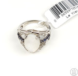New LeVian Carlo Viani Sterling Silver Ring Mother of Pearl Sapphire and Topaz Size 8