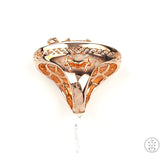 New Carlo Viani Sterling Silver Rose Gold Plated Lizard Ring with Garnet Size 7