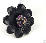 New Carlo Viani Dark Sterling Silver Flower Ring with Sapphires Size 6