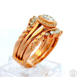 14k Rose Gold Ring with Guard Size 8.75 1 ctw Lab Diamonds GVVS2 Wedding Set