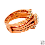 14k Rose Gold Ring with Guard Size 8.75 1 ctw Lab Diamonds GVVS2 Wedding Set