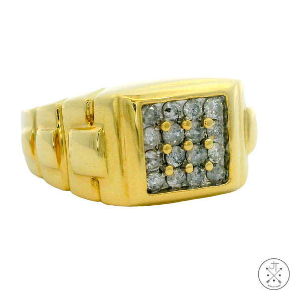 10k Yellow Gold Mens Ring with 1/2 ctw Diamonds Size 10.75