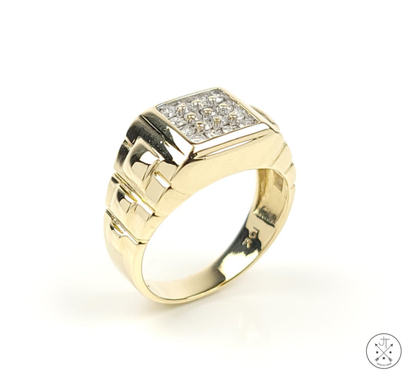 10k Yellow Gold Mens Ring with 1/2 ctw Diamonds Size 10.75