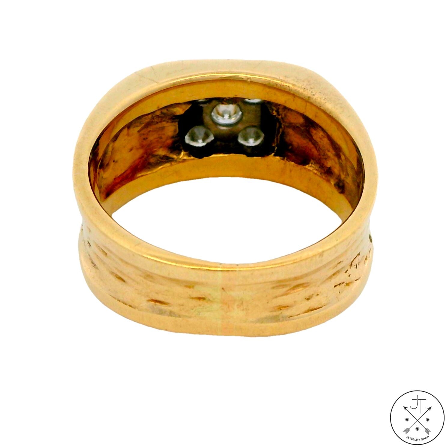 Vintage 14k Yellow Gold Mens Ring with 1 2 ctw Diamonds Size 12 JT Jewelry Shop