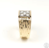 Vintage 14k Yellow Gold Mens Ring with 1/2 ctw Diamonds Size 12 Estate Band