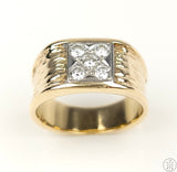 Vintage 14k Yellow Gold Mens Ring with 1/2 ctw Diamonds Size 12 Estate Band