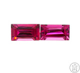 1.22 ctw Pair of Natural Rhodolite Garnet Baguette Gemstones Certified