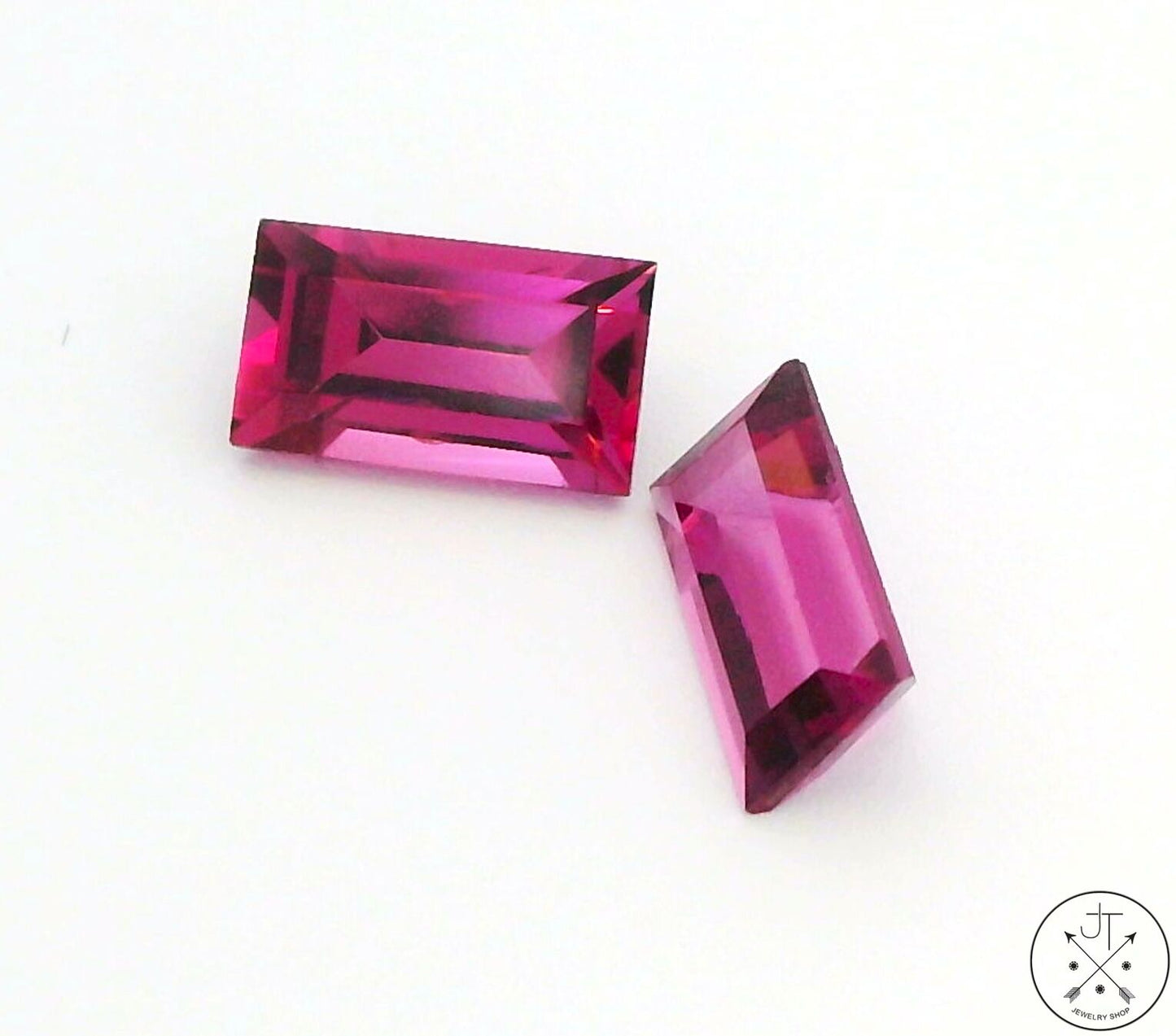 1.22 ctw Matched Pair Natural Rhodolite Garnet Baguette 6 x 3 mm Gemstones Certified Loose