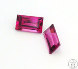 1.22 ctw Pair of Natural Rhodolite Garnet Baguette Gemstones Certified